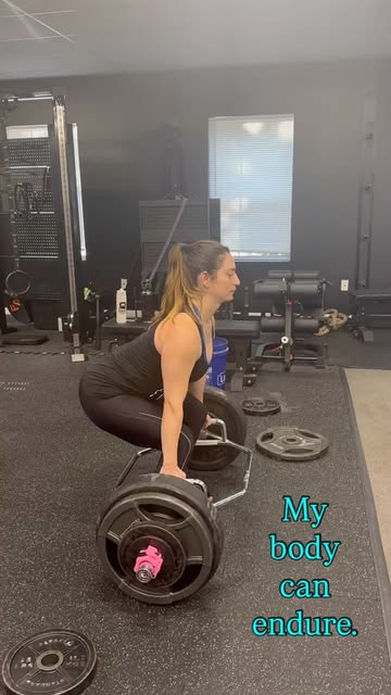 Reel: deadlift with the caption “My body can endure.”